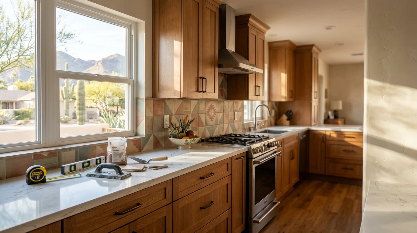 Modern kitchen remodeling project completed by SJR Remodeling in Phoenix